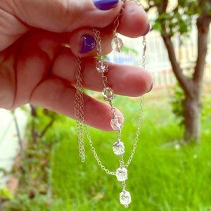 925 SS Herkimer Diamond healing necklace
